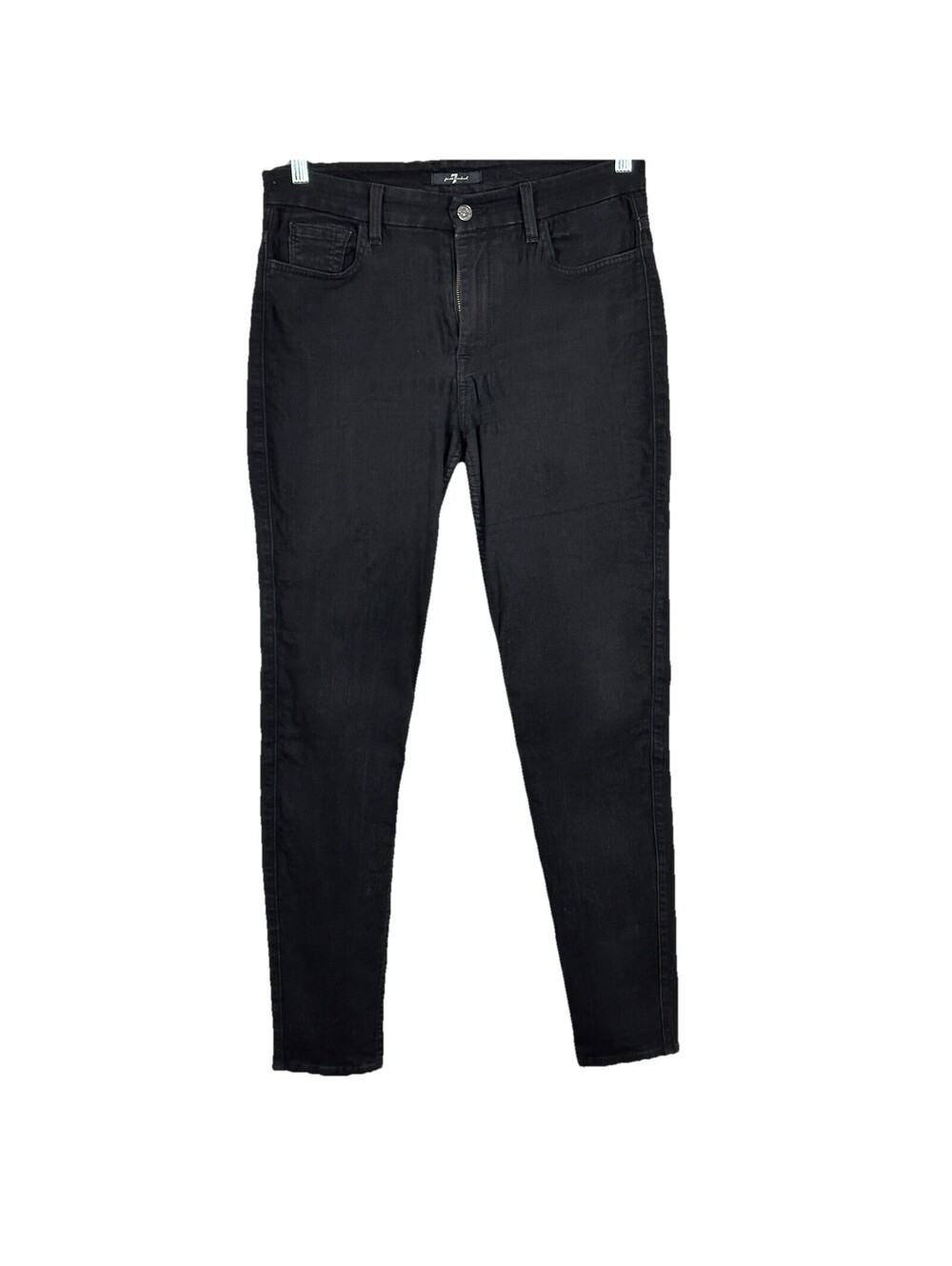 7 For All Mankind Womens Size 32  Jeans Black High Rise Skinny Stretch Denim